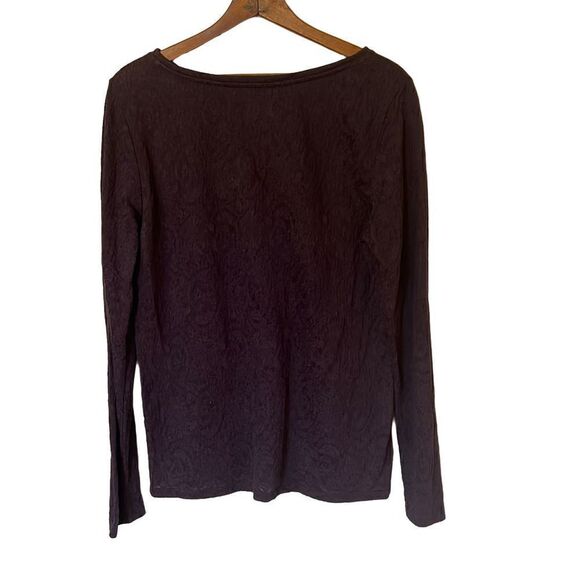 LOFT Cotton Blend Scoop Neck Lacey Semi Sheer Top - Picture 7 of 7